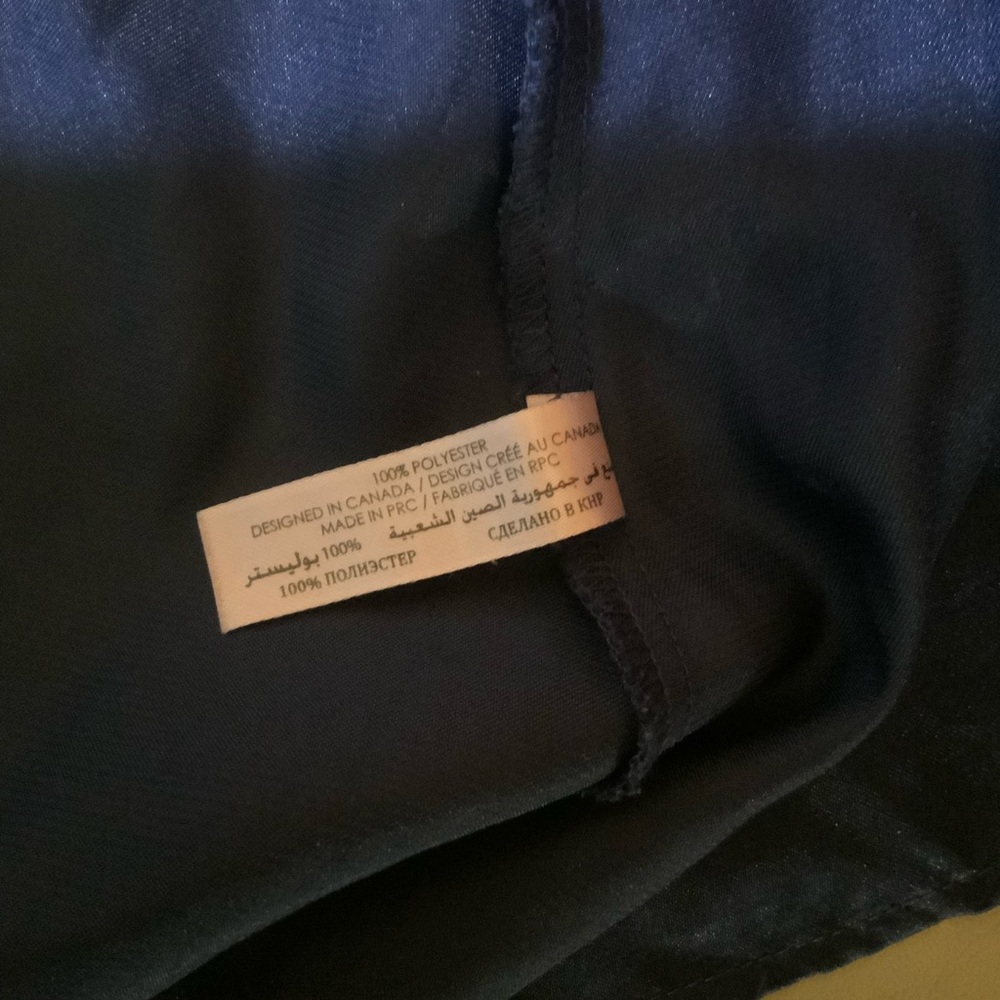 La Vie En Rose Women’s Satin Navy Blue Slip Dress, Back Tie Belt Nautical Size L - Picture 7 of 8
